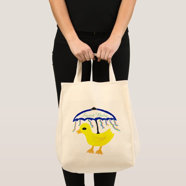 Gult Ducky Sweet Baby Tote Bag Tygkasse (Framsida (produkt))
