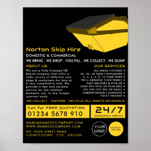 Gult Dumpster, Skip/Dumpster Company Advertising Poster