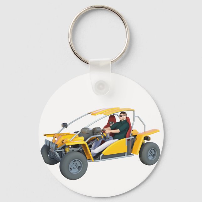 Gult Dune Buggy Nyckelring (Framsida)