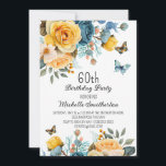 Gult Dusty Blue Ro Butterflies 60:e födelsedagen Inbjudningar<br><div class="desc">60:e födelsedagsfest inbjudan med vacker gult och dammblått ro med blommigt och fjärilar av grädde och färgad. Dessa inbjudningar kan anpassas för alla i alla åldrar. Kontakta mig om du behöver hjälp med dina anpassningar eller om du vill be om ytterligare matchning eller samordning av Zazzle-produkter för firande.</div>