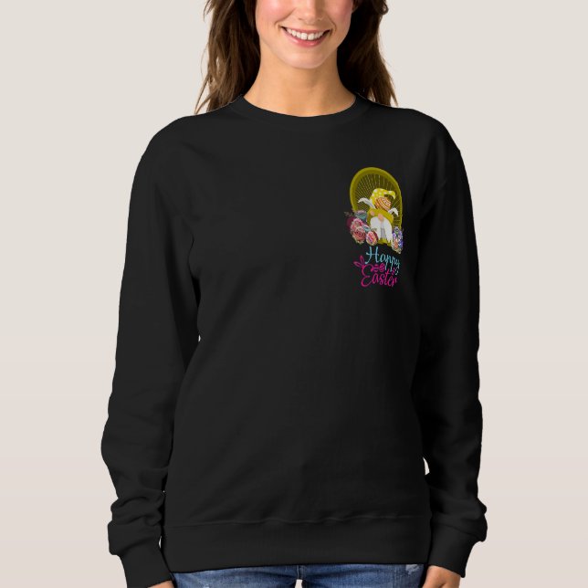 Gult Dwarf Vår Gnome Glad påsk Eggs Basket T Shirt (Framsida)