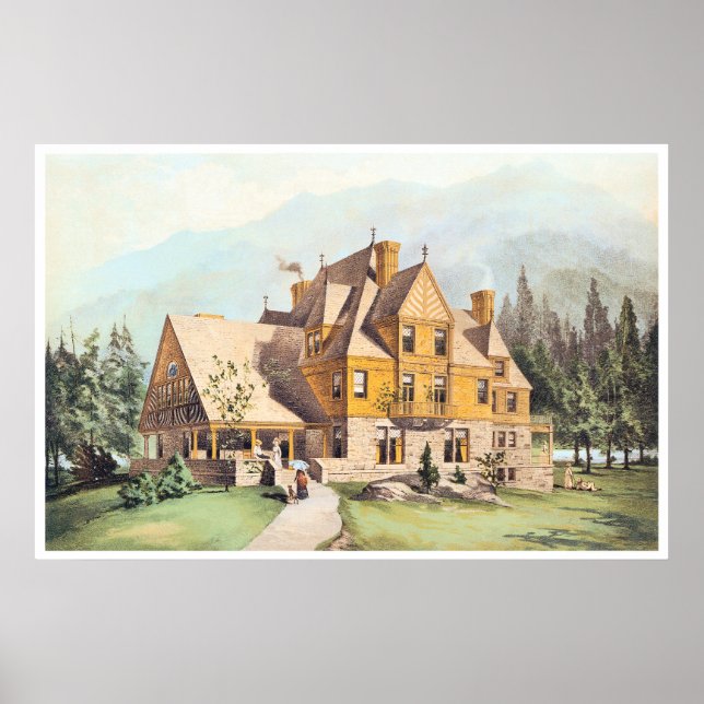 Gult Elaborate Victorian Stil Homes Poster (Framsidan)