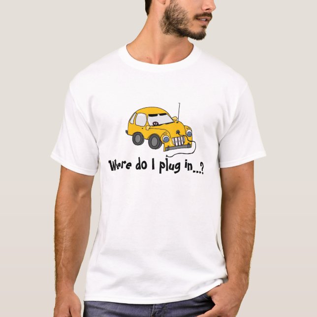 Gult Electric Car.. t-shirt (Framsida)