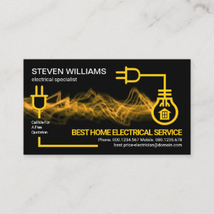 Gult Electrical Circuit Lightning Electrician Visitkort