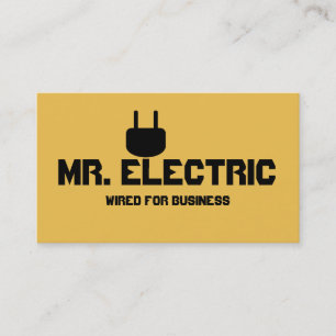 Gult Electrician Electricity Company Visitkort