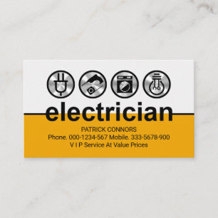 Gult Electrician Signage Gräns Visitkort