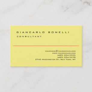 Gult Elegant Enkel Professionell med enkel Visitkort