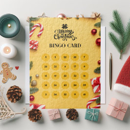 Gult Elegant jul Bingo Jigszawa Puzzle Pussel