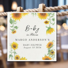 Gult Elegant Solros Sunny Baby Shower