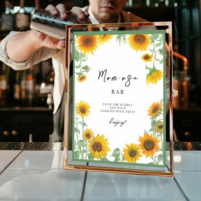 Gult Elegant Solros Sunny Baby Shower Poster (Skapare uppladdad)