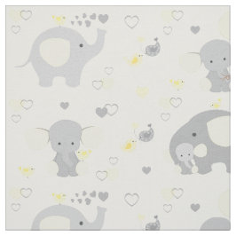Gult Elephant Baby Nursery Tyg