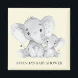 Gult Elephant Baby Shower Favor Magnet<br><div class="desc">Cute Elephant Magnet för en Neutralt babydusch. Ändra bakgrunden genom att klicka på Anpassa och använda vår färg-väljare! Matchande artiklar i vår butik.</div>