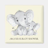 Gult Elephant Baby Shower Favor Magnet