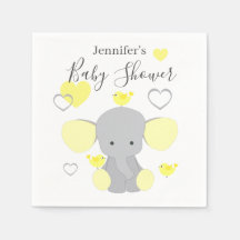 Gult Elephant Boy Baby Shower Party