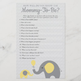 Gult Elephant Hur bra vet du att Mamma är att vara