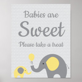 Gult Elephant Spädbarn är Sweet Ta ett Treat-tecke Poster