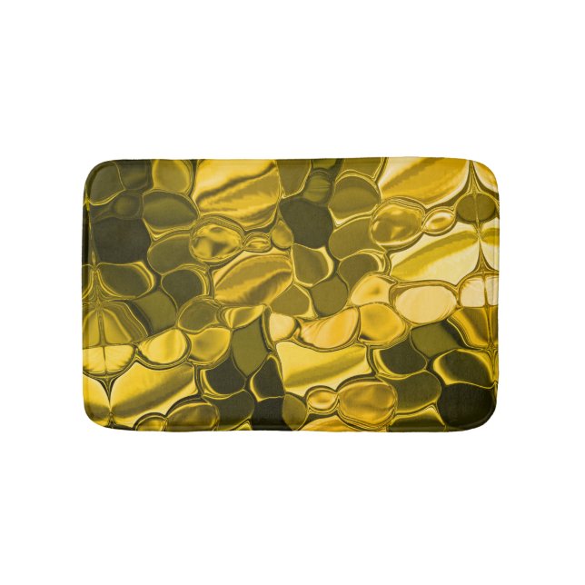 Gult eller guld färg delar liknar guld metall badrumsmatta (Framsidan)