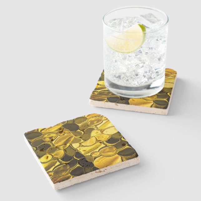 Gult eller guld färg delar liknar guld metall stenunderlägg (Sidan)