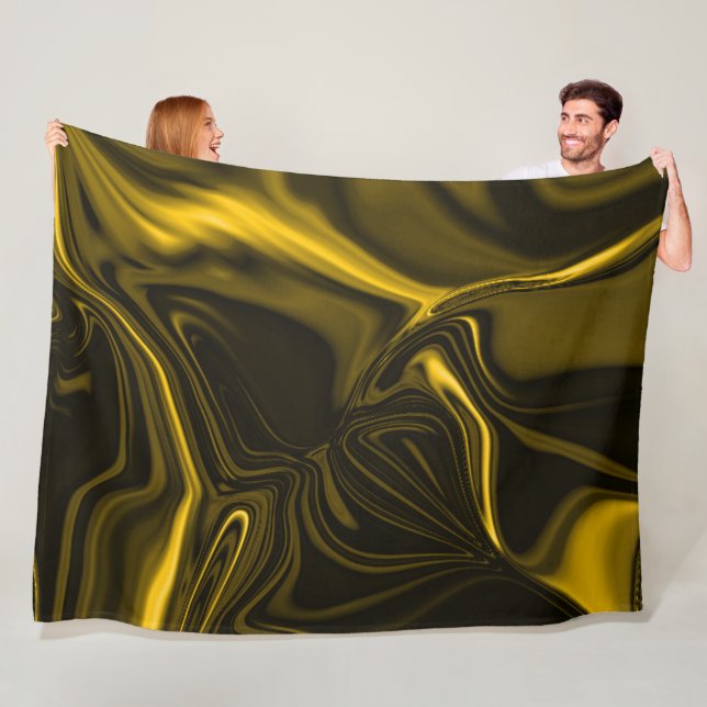 Gult eller guld kurvor på någon brun bild fleecefilt (På plats)