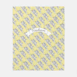 Gult eller valfri Färg Choo Tåg Mönster Fleecefilt