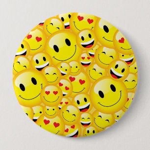 Gult Emoji Tecknad Symbol Icon Mönster Knapp