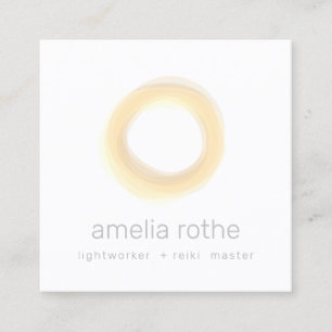 Gult Energy Healer Circle Fyrkantigt Visitkort