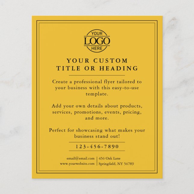 Gult Enkel Elegant - Logotyp - säljfrämjande åtgär Flygblad (Framsidan)