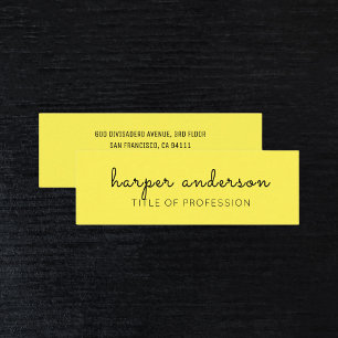 Gult Enkel modern Professionell Mini Visitkort