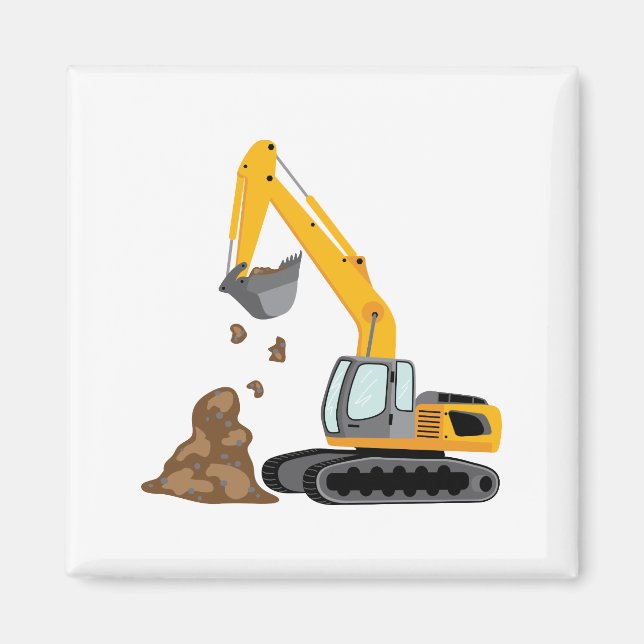Gult Excavator Magnet (Framsidan)
