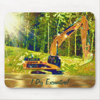 Gult Excavator Power Shovel Art Mousepad Musmatta