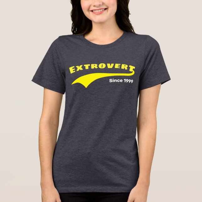 Gult Extrovert typography Swoboda Anpassningsbar D T Shirt (Framsida)