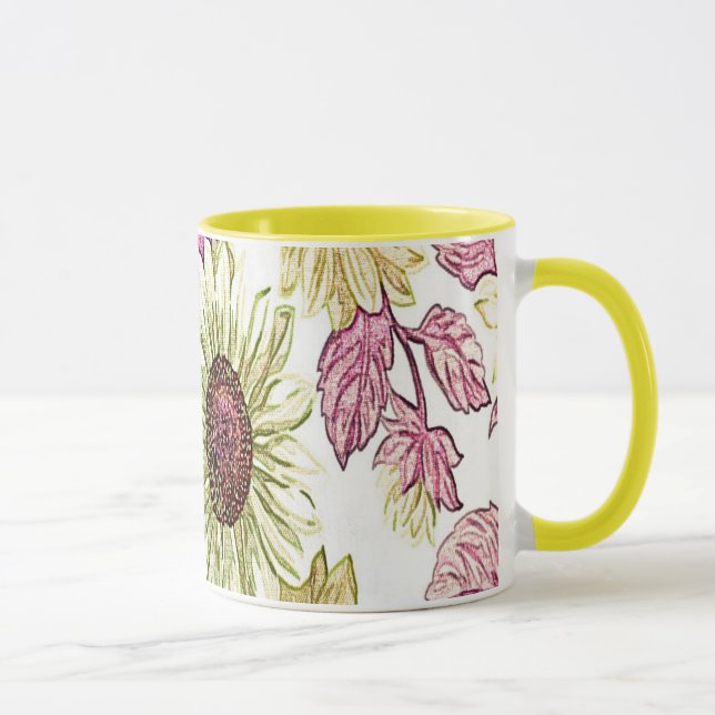 Gult Fabric Flowers Mugg (Höger)