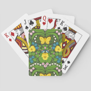 Gult, fåglar och fjärilar casinokort
