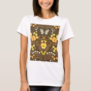 Gult, fåglar och fjärilar t shirt