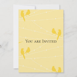 Gult Fåglar på en trål Inbjudningar