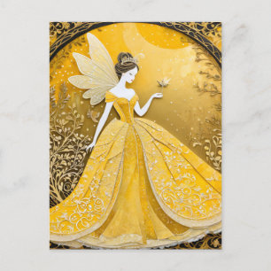 Gult Fairy Vykort