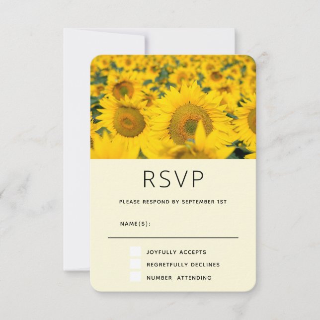 Gult Fält av solblommor OSA Kort (Framsida)