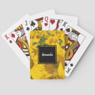 Gult Fält i solblommor Casinokort