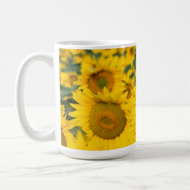 Gult Fält i solblommor Kaffemugg (Vänster)