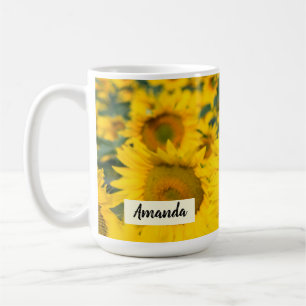 Gult Fält i solblommor Kaffemugg