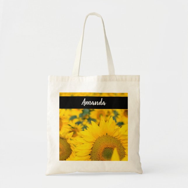 Gult Fält i solblommor Tygkasse (Framsidan)