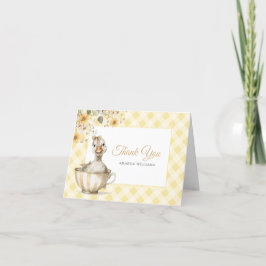 Gult Fånig Goose Baby Shower Tack för ditt kort