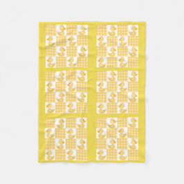 Gult Färg Quilt Duckies design Fleece Blanket