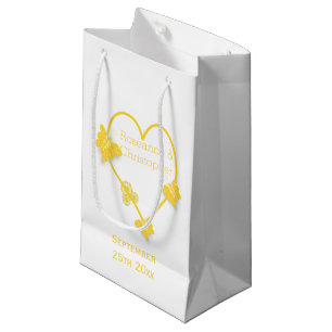 Gult Färgad Butterfly Heart Design Bröllop