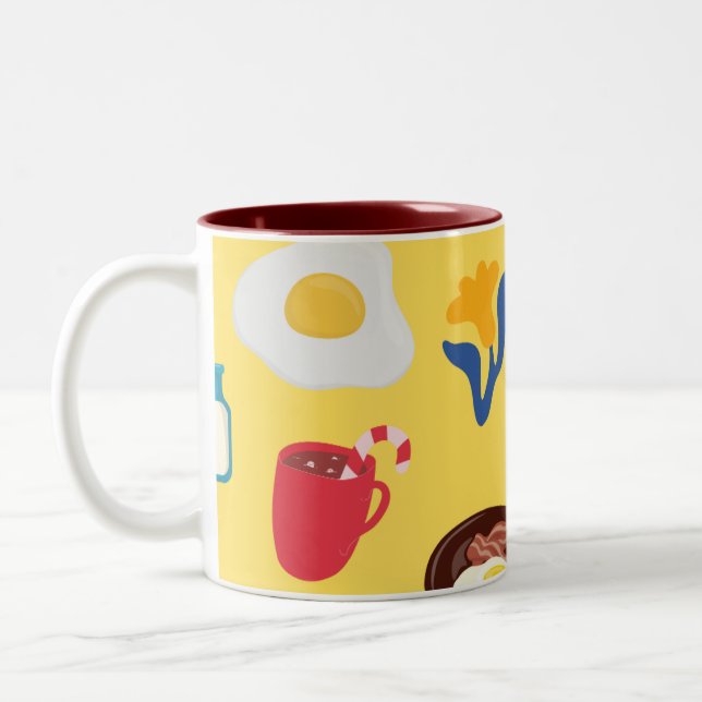 Gult Färgfull fet Illustrativ avgränsad Mugg (Vänster)
