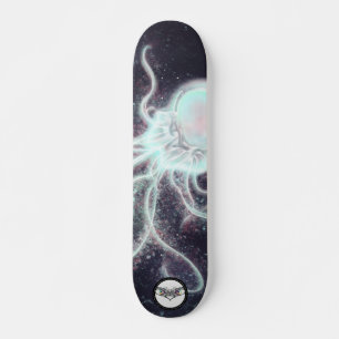 Gult, färgstarkt glödande, bläckande effekt mini skateboard bräda 18,5 cm