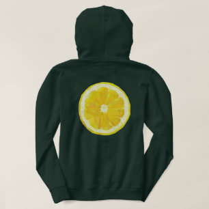 Gult färsk sur citronskiva modern hoodie