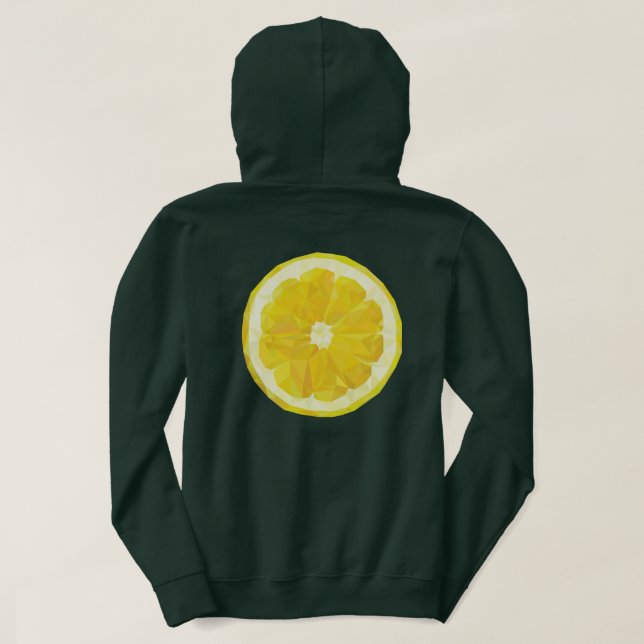 Gult färsk sur citronskiva modern hoodie (Design baksida)