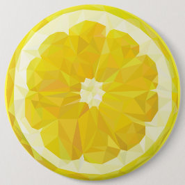 Gult färsk sur citronskiva modern knapp