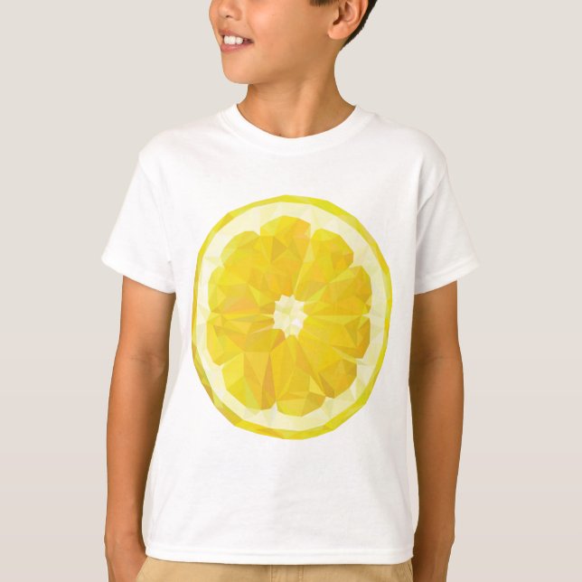 Gult färsk sur citronskiva modern t shirt (Framsida)